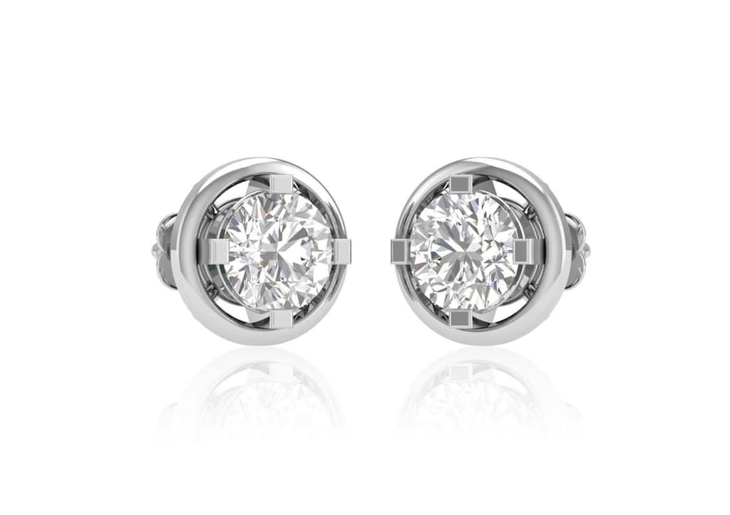 Gold Aureole Round Ear Studs