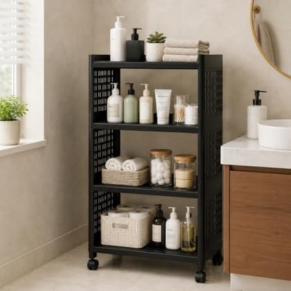 Multipurpose 4 Tier Storage Rack with Wheels