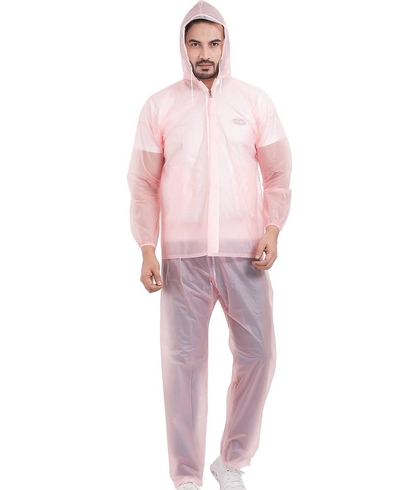 Sindon Pink Nylon Men's Rain Suit Set ( Pack of 1 )