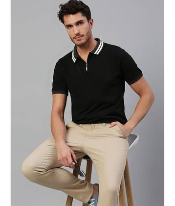 Dennis Lingo - Black Cotton Blend Slim Fit Men's Polo T Shirt ( Pack of 1 )