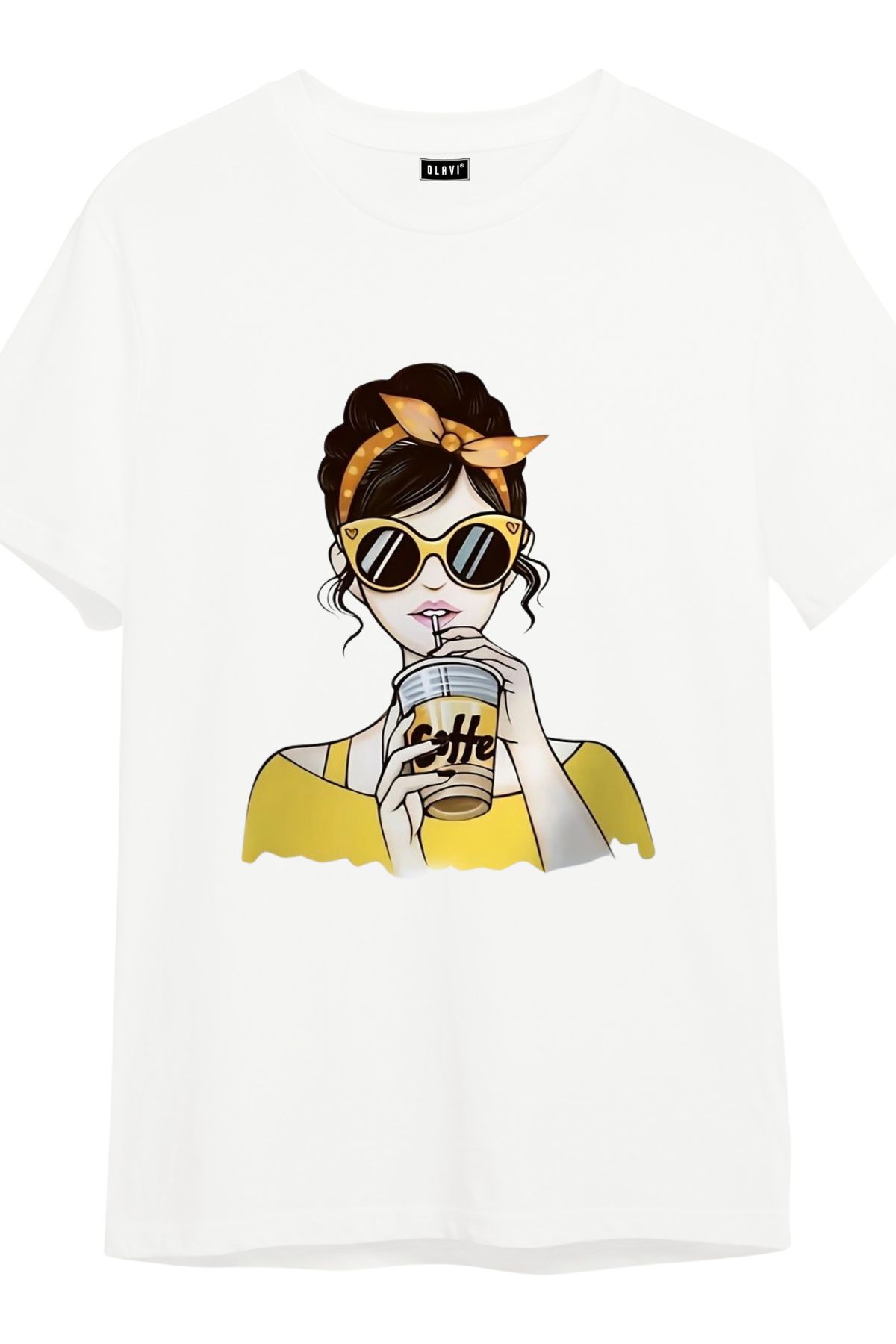 Coffee Girl- Half sleeve T-Shirt-Radiant White / XS