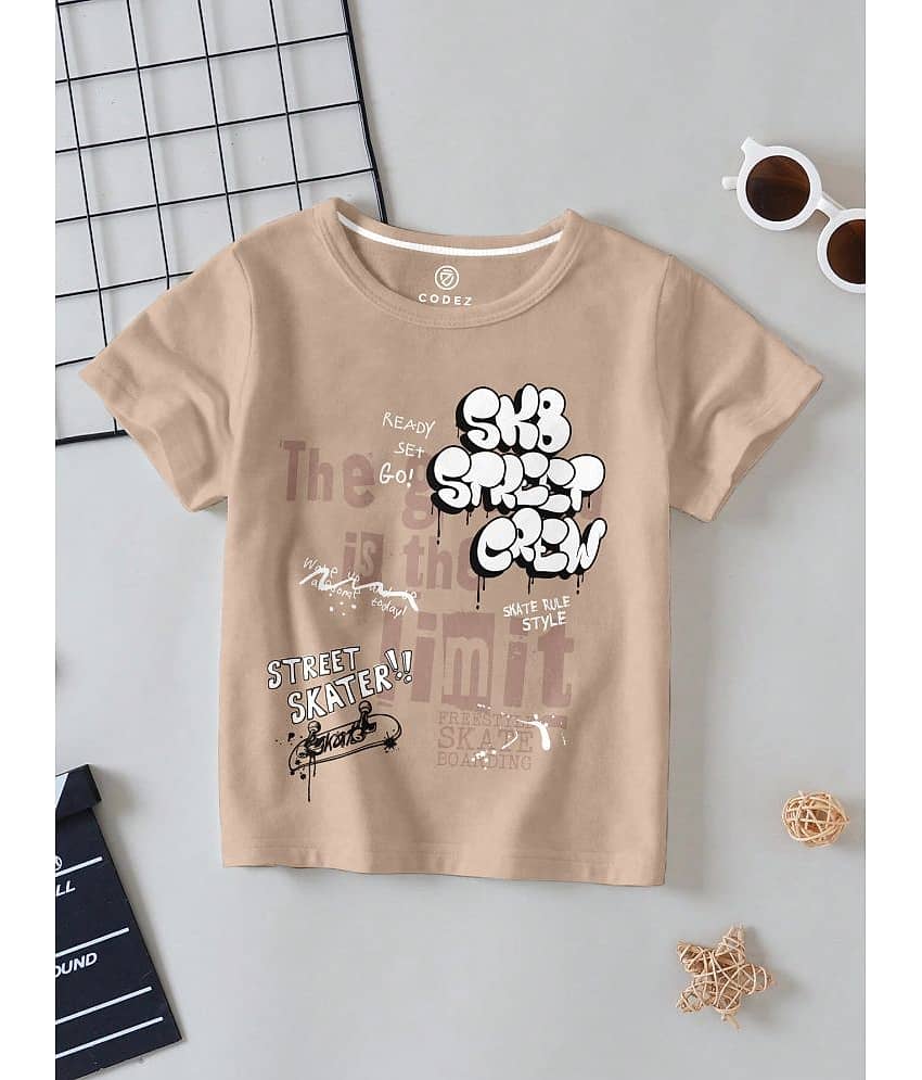 CODEZ Pack of 2 Boys Cotton Blend T-Shirt ( Chocolate Brown )