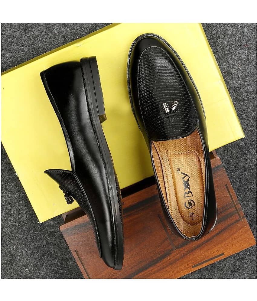 YUVRATO BAXI Tassel Artificial Leather Black Formal Shoes
