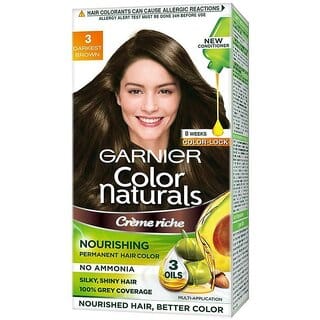 Garnier Color Naturals Cream Dark Brown 3 Hair Color - 70ml+60g