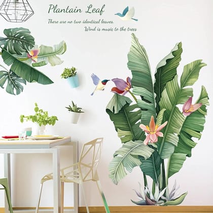 Large Plantain Leaf Wall Sticker 90x60 cm - (1 Pc)