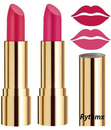Rythmx Pink,Purple Matte Creme Lipstick Long Stay on Lips Multi Pack of 2 8 g