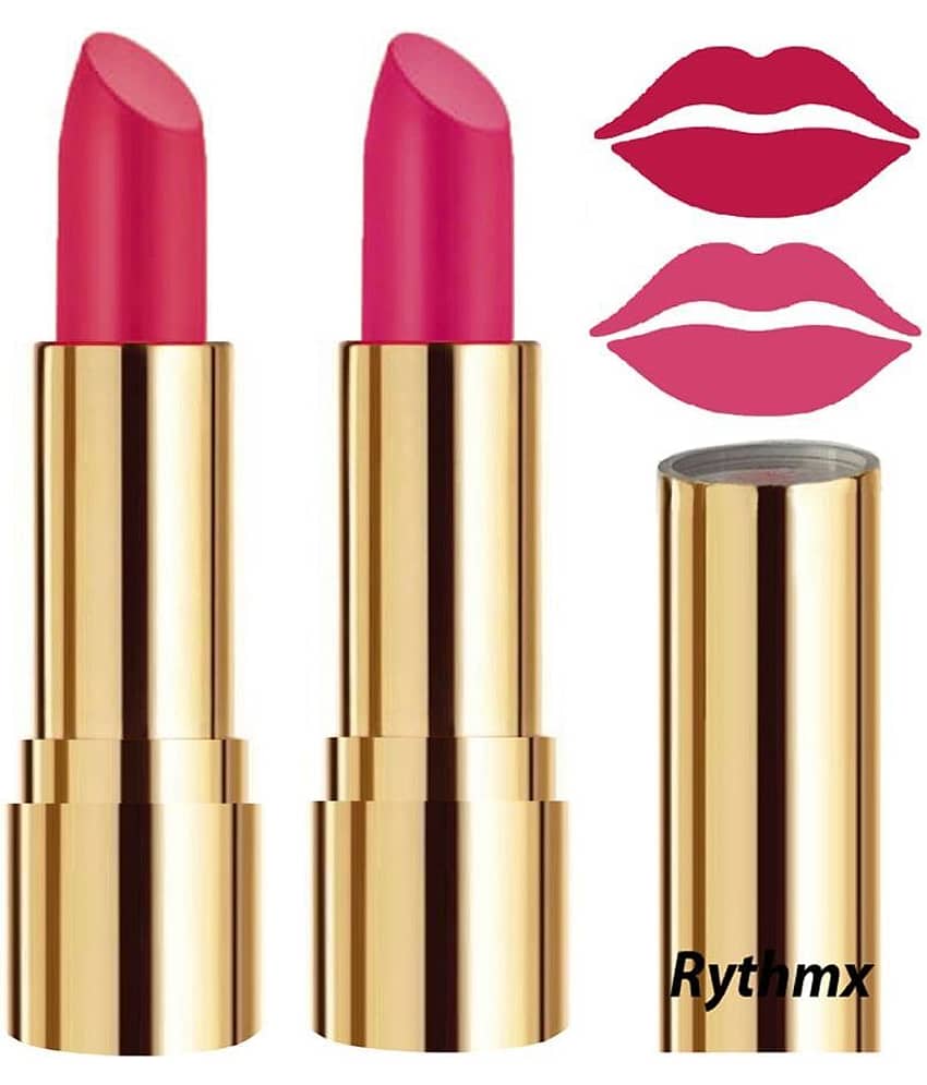 Rythmx Pink,Purple Matte Creme Lipstick Long Stay on Lips Multi Pack of 2 8 g