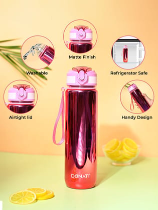 Donati Travel Bottle 1000ML - Pink Plastic Glossy Finish
