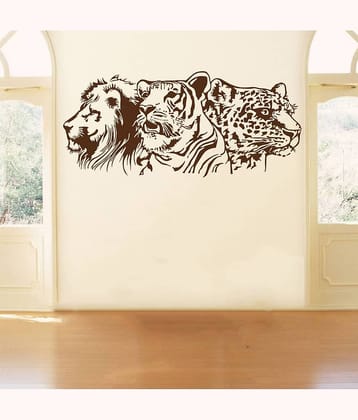 Asmi Collection Lion and Tiger Wall Sticker ( 40 x 90 cms )