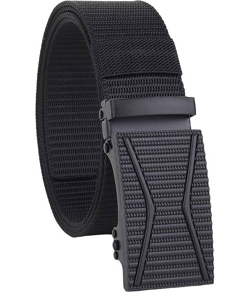 Clock21 - Black Canvas Men's Casual Belt ( Pack of 1 )