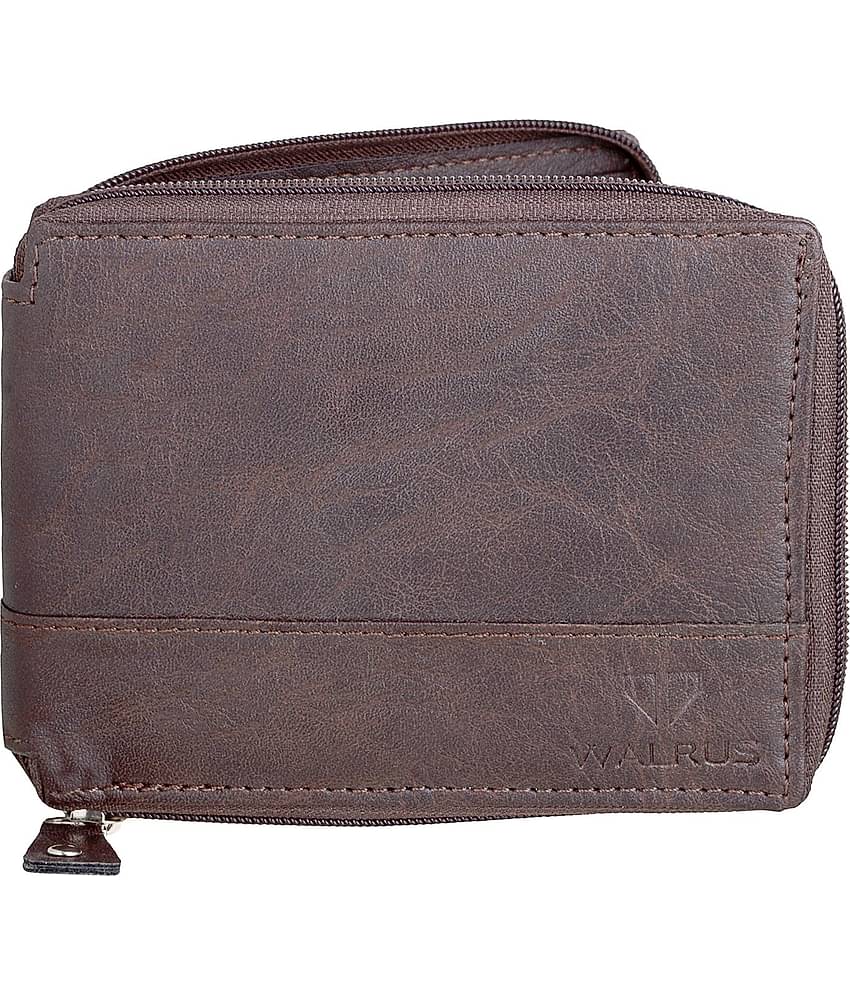 Walrus - Brown Faux Leather Men's Regular Wallet ( Pack of 1 )