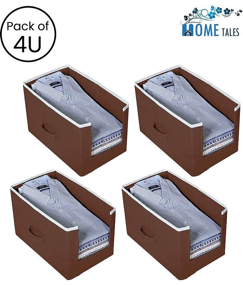 Non-Woven Shirt Stacker & Cloth Organizer,Brown (4U)