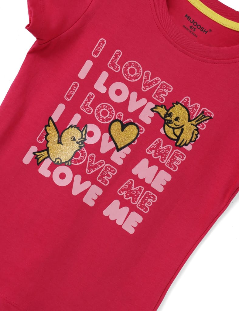 Stylish Kids Girls T-Shirt Atomizer Blue / Bright Rose Pink, Soft Cotton, Ages 2-6 (2pcs pack) 2