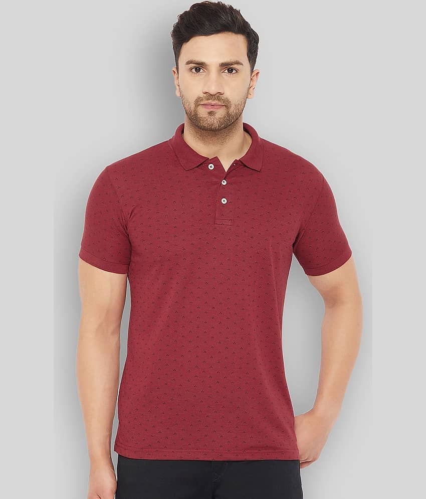The Million Club Pack of 1 Cotton Blend Regular Fit Solid Half Sleeves Men's Polo T Shirt ( Maroon )