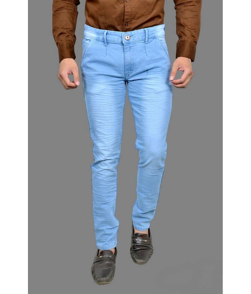 MOUDLIN - Light Blue Denim Slim Fit Men's Jeans ( Pack of 1 )