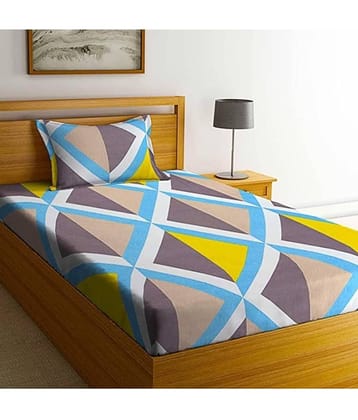 Aazeem Poly Cotton 1 Single Bedsheet with 1 Pillow Cover ( Gray )