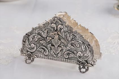 Elegant Silver Filigree Tissue Paper Holder by Nandighosh Silver Art