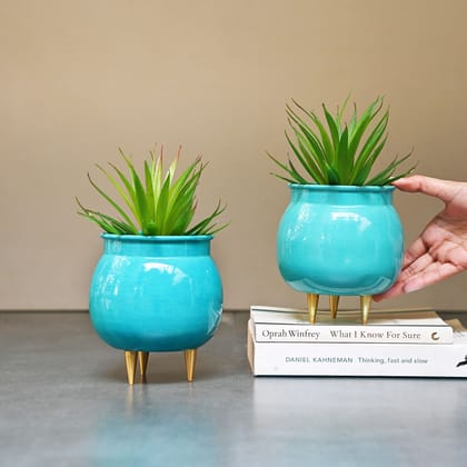 Bright Blue Pot Planter