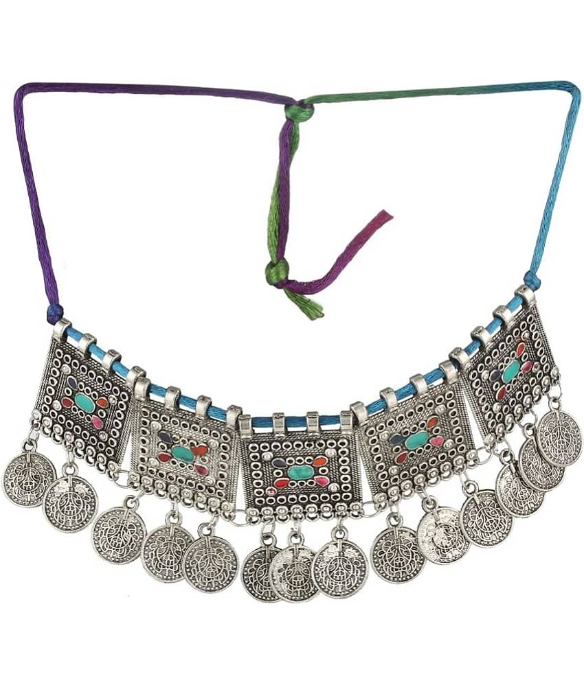 Darshini Designs - Silver Alloy Necklace Set ( Pack of 1 )