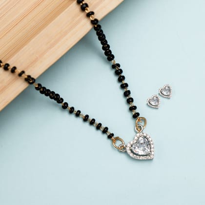 Zirconia Vintage Heart Mangalsutra-set