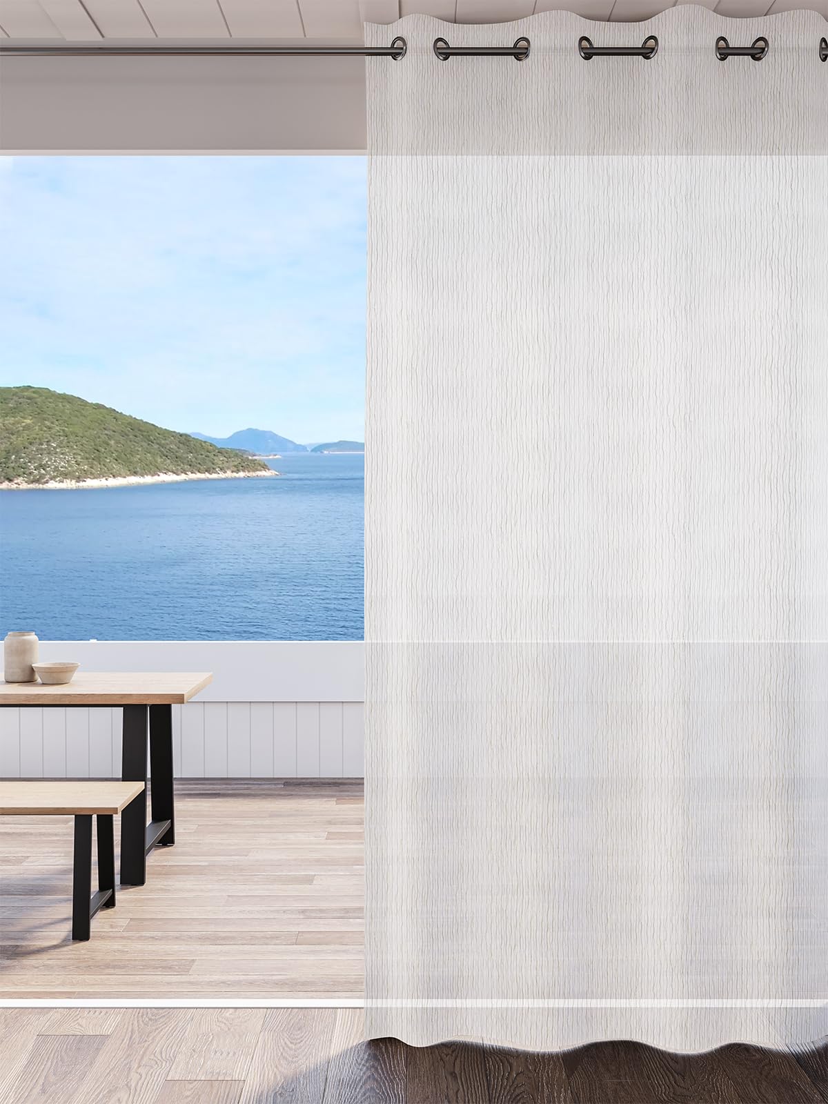 DDECOR - 100% Polyester Large Door 9 Ft|135 CM X 270 CM| - White