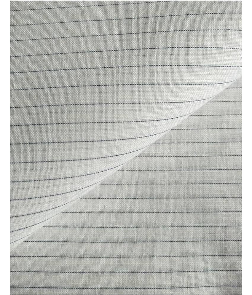 Makhanchor White Linen Blended Unstitched Shirt pc Single