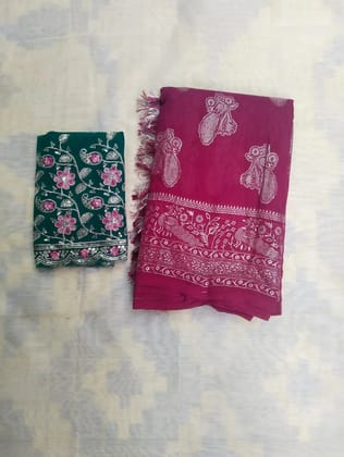 Elegant Embroidered Silk Saree KEERTHANA TRENDS