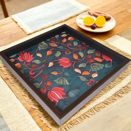 Elegant Pichwai Print MDF Serving Tray | Stylish & Durable Decorative Tray for Home & Dining-Pichwai