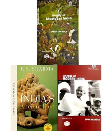 SET OF 3 BOOKS (History of Medieval India)  (OXFORD India's Ancient Past) (History Of Modern India)