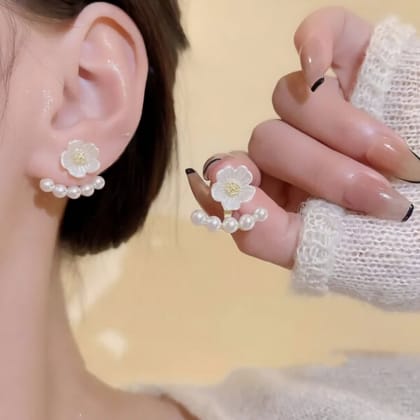 White Pearl  Stud Earrings