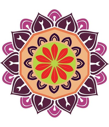 Decor Villa Rangoli Vinyl Multicolour Wall Sticker - Pack of 1