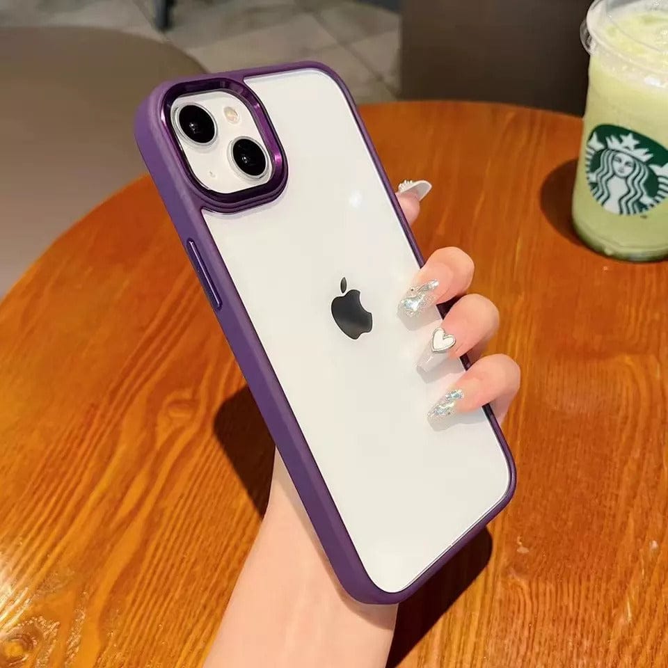 iPhone 14 Plus Cover - Fantasy Series Crystal Clear Silicone Case-Deep Purple