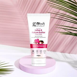 Globus Naturals Lotus & Kokum Butter Face Pack For Anti-Ageing & Skin Lightening, For All SKin Types, 100 gm