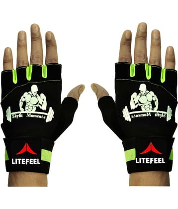 LITEFEEL Super Wrist Support Unisex Polyester Gym Gloves For Advanced Fitness Training and Workout With Half-Finger Length