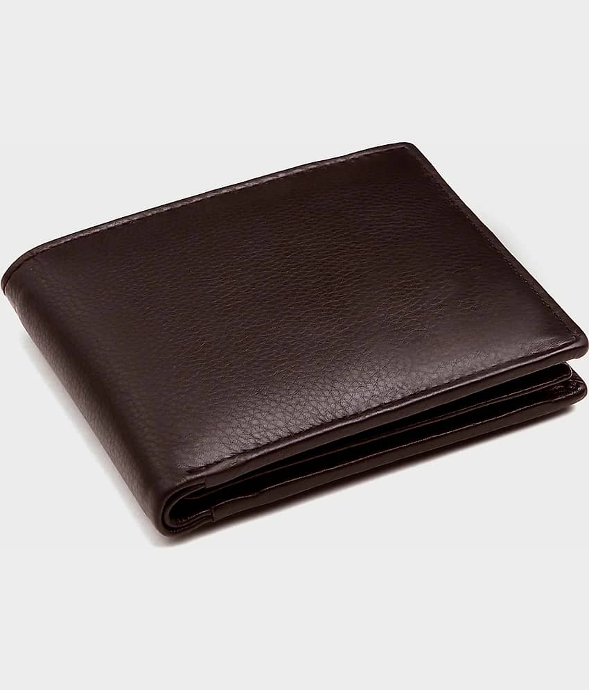 HIDEFLIX 100% Leather Solid Men's Regular Wallet With 9 Slots For Card ( Brown , Pack of 1 )