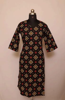 Cotton Collar Kurti With Sleeves