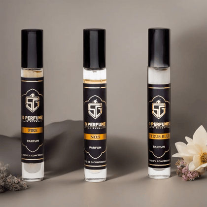 3 Pcs Luxury Parfum Set Fire, No.5 and Citrus Blue 10ml each-10ml