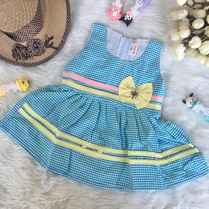 Baby Frock - 1214 - SKy Blue-0 - 6 months