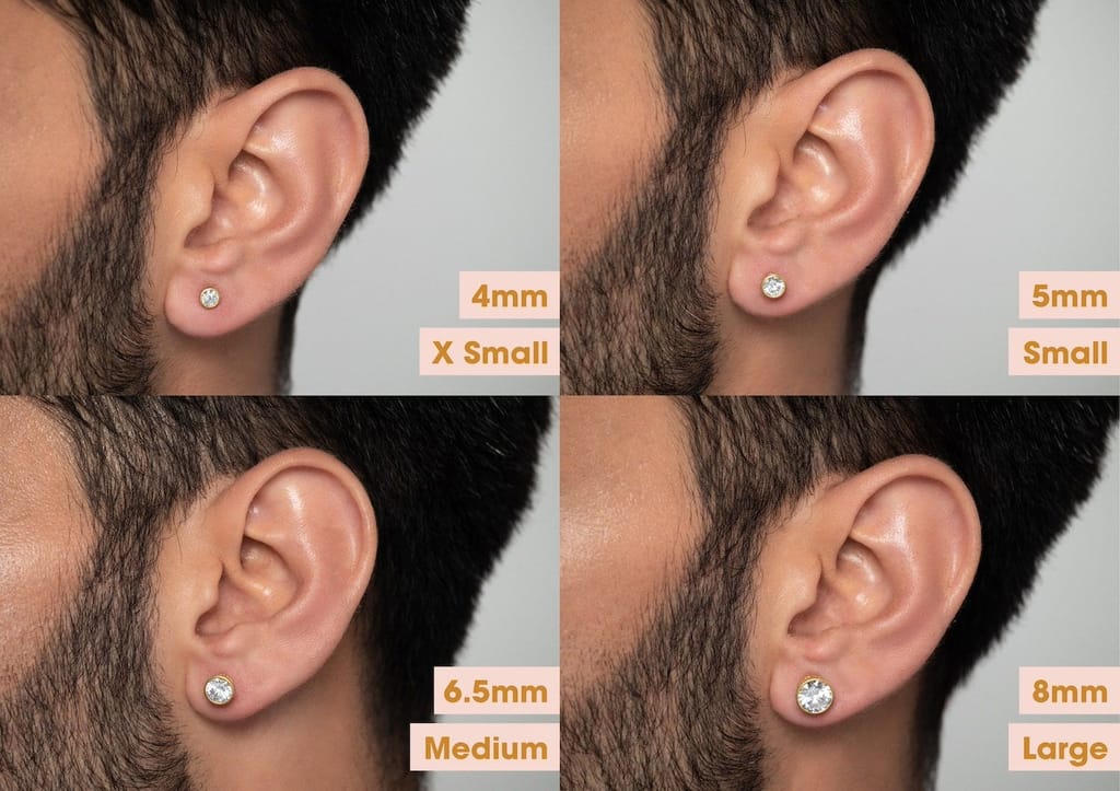 Brilliant Bezel Men's Ear Stud (1 Pc Only)