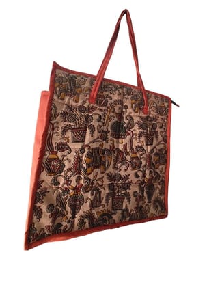 KALAMKARI  Handcrafted Ethnic Indian Cotton Fabric Tote Bag with Kalamkari Tree of Life Design