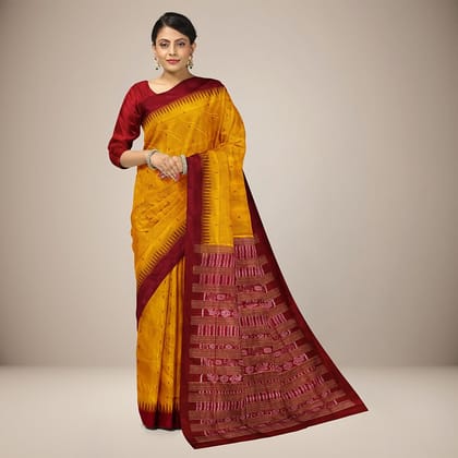 Bandha Anchal Bomkai Silk Saree