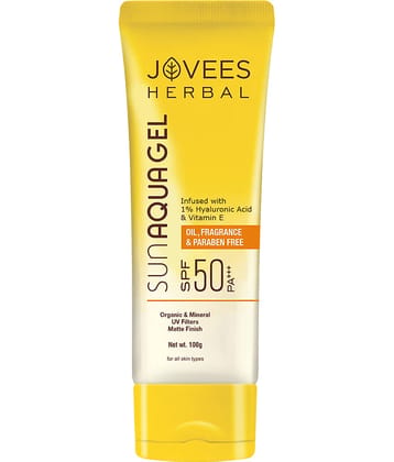 Jovees Herbal Sun Aqua Gel SPF 50 PA+++ Lightweight For Oily & Combination Skin, 100gm (Pack of 1)