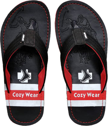 Cozy Wear - Red Men's Thong Flip Flop