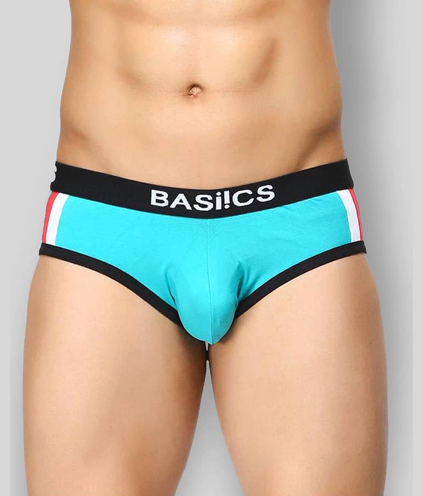 BASIICS By La Intimo Pack of 1 Cotton Blend Briefs For Men's ( Teal )