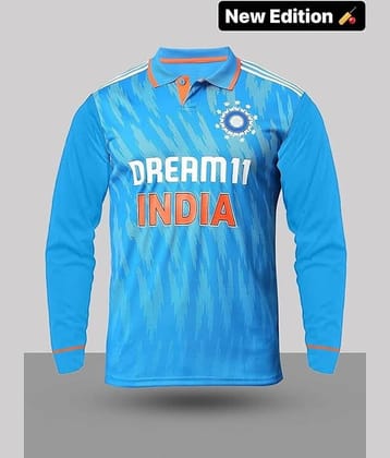 MENTIFIC Men Polyester Regular Fit Printed Polo T Shirt ( Blue )