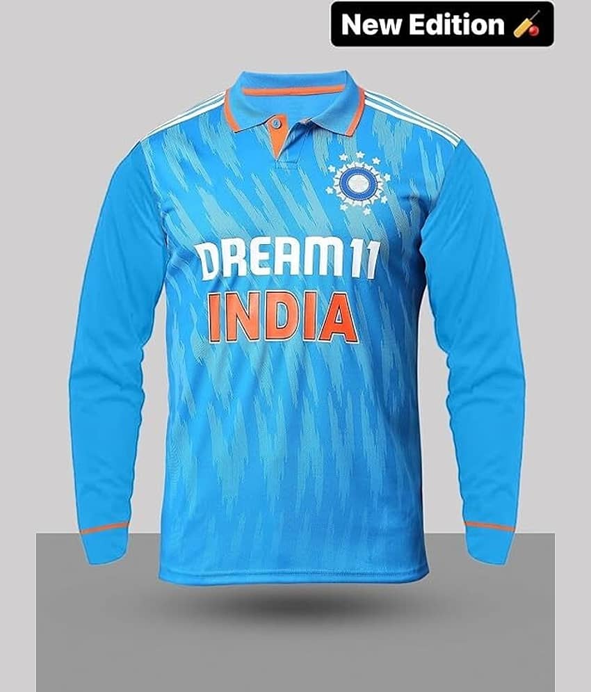 MENTIFIC Men Polyester Regular Fit Printed Polo T Shirt ( Blue )