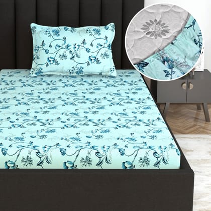 Winter Fern Deep Pocket Elastic Fitted Bedsheet For Single Bed-Single / Winter Fern / FL-2010-FSB