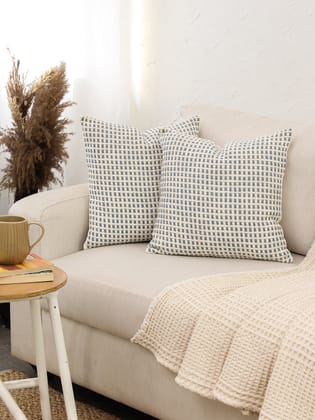 Girnar - Set Of 2 Cushion Covers (Dark Blue) - Medium
