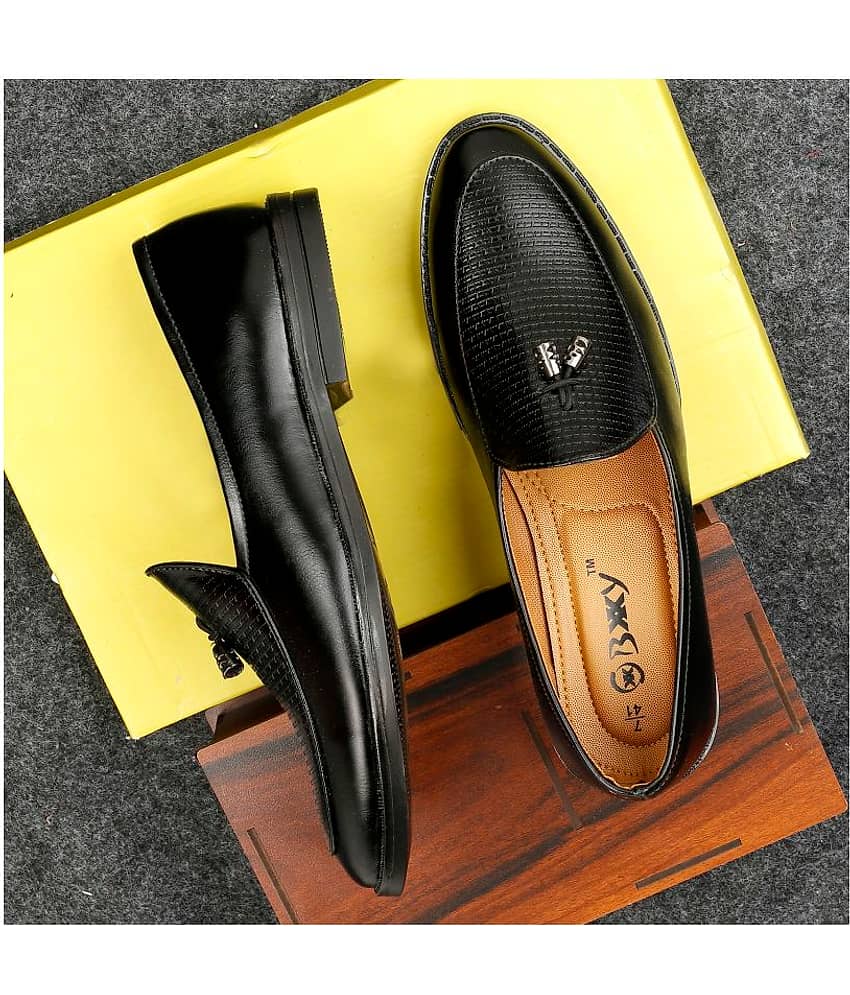 YUVRATO BAXI Tassel Artificial Leather Black Formal Shoes
