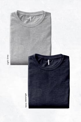 Pack 2 - Navy melange & Dark grey - Classic Crew-S